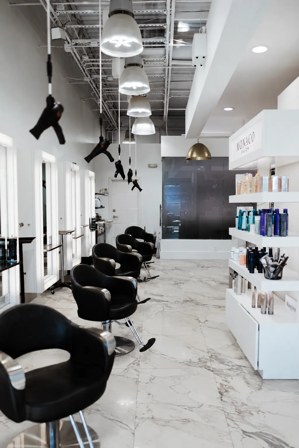 Monaco Salon Dale Mabry — styling floor portrait, South Tampa hair color studio