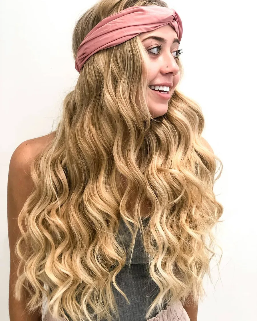 Long blonde beach waves hair extensions &mdash; Monaco Salon South Tampa Bay to Bay