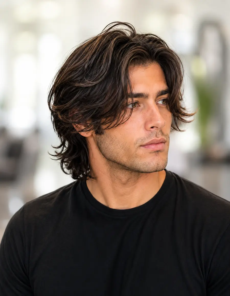 Longer Men's Styles men's haircut at Monaco Salon Tampa
