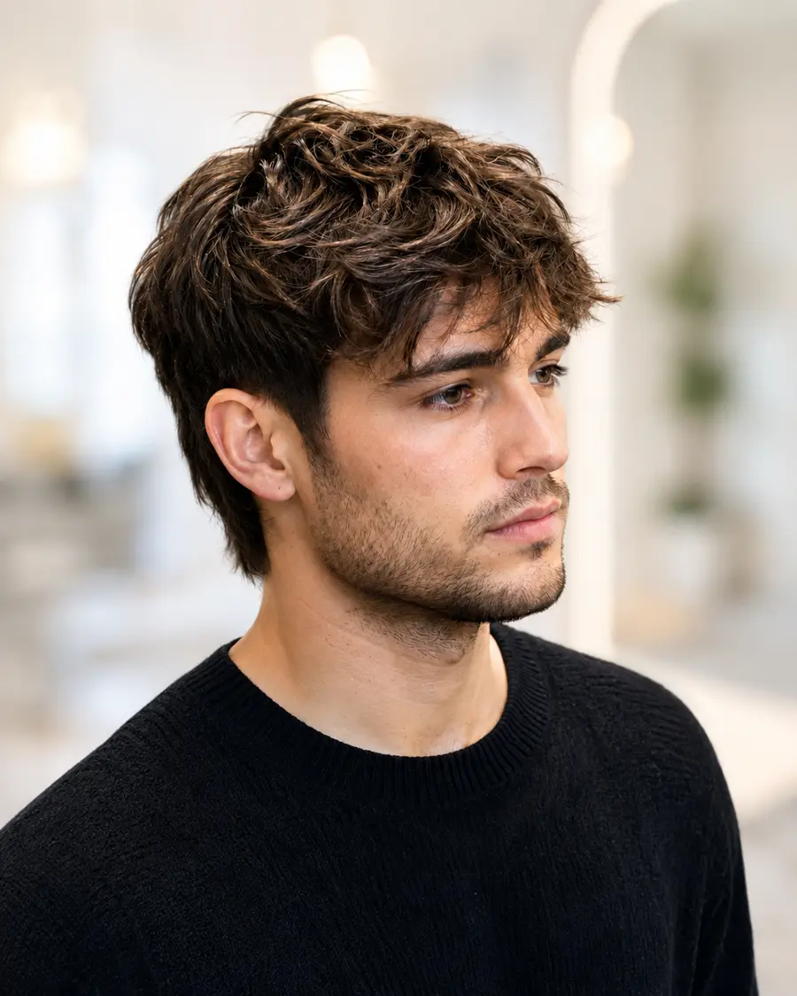 Textured & Messy men's haircut at Monaco Salon Tampa