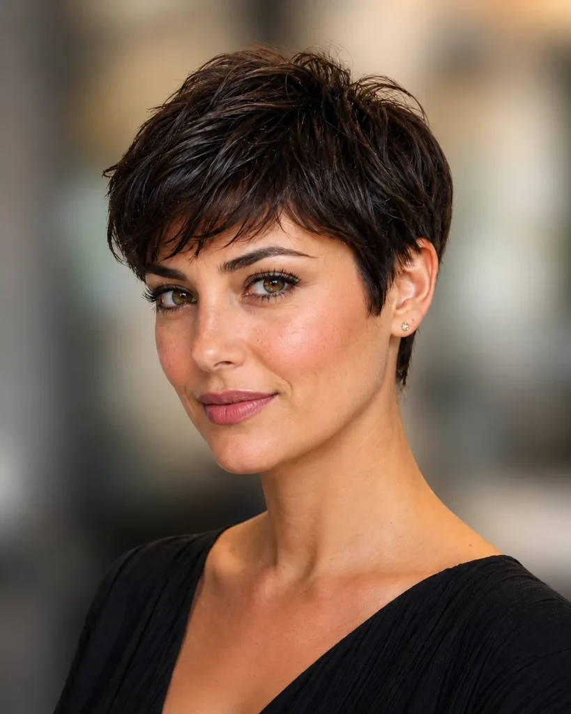 Short pixie haircut Tampa — precision cut at Monaco Salon